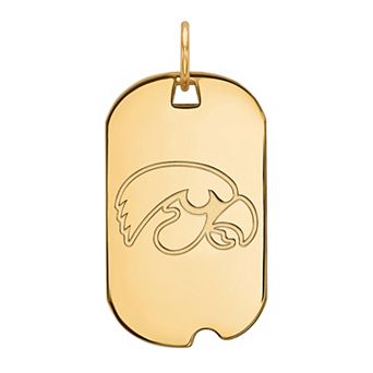 Women's 14k Yellow Gold Iowa Hawkeyes Small Dog Tag Charm