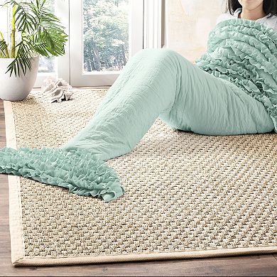 Lush Decor Mermaid Ruffle Sherpa Throw