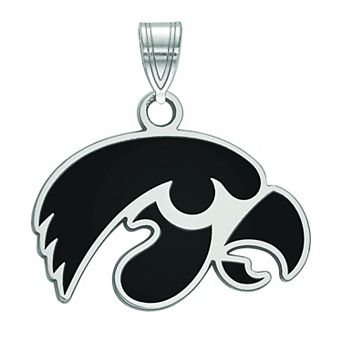 LogoArt Sterling Silver Iowa Hawkeyes Small Enamel Pendant Charm
