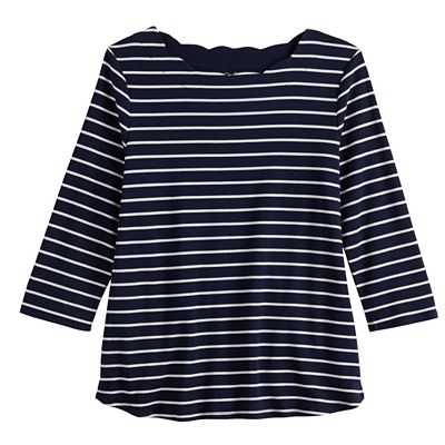 Women's Croft & Barrow® Scallop Neck Top