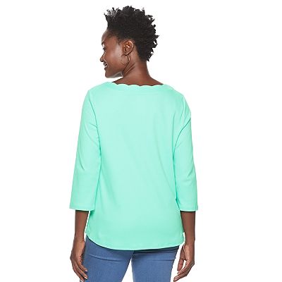 Women's Croft & Barrow® Scallop Neck Top