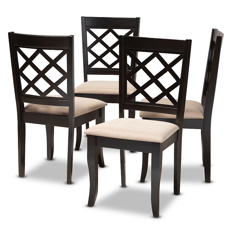 Baxton Studio Verner Dining Chair 4-Piece Set, Beige Khaki