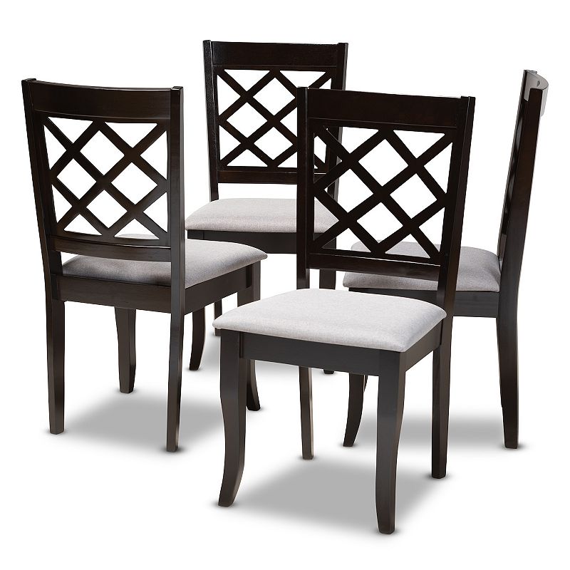 Baxton Studio Verner Dining Chair 4-Piece Set, Grey