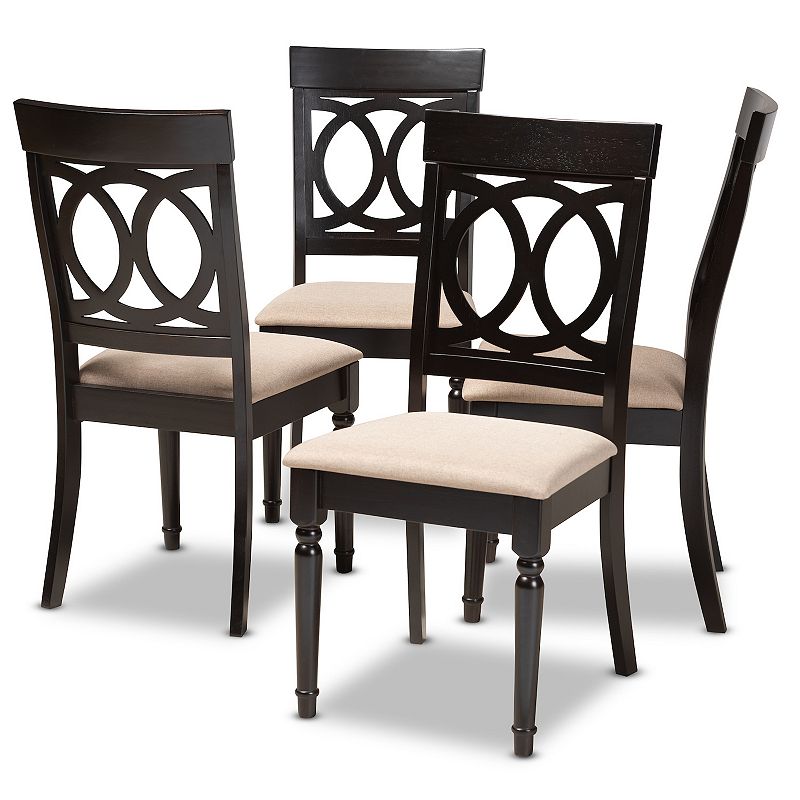 Baxton Studio Lucie Dining Chair 4-Piece Set, Beige Khaki