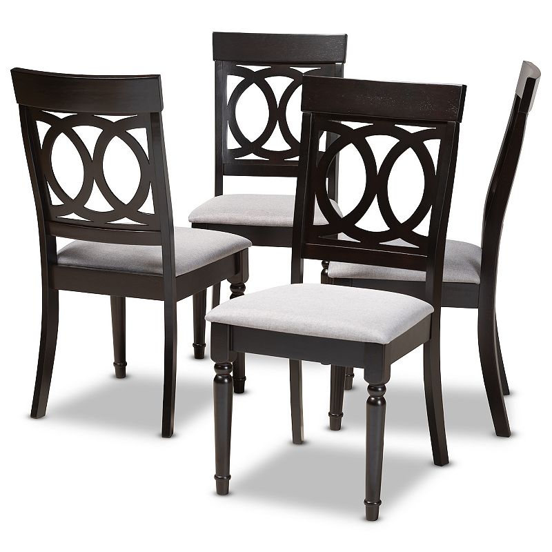 49204230 Baxton Studio Lucie Dining Chair 4-Piece Set, Grey sku 49204230