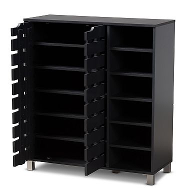 Baxton Studio Shirley Dark Gray Shoe Cabinet
