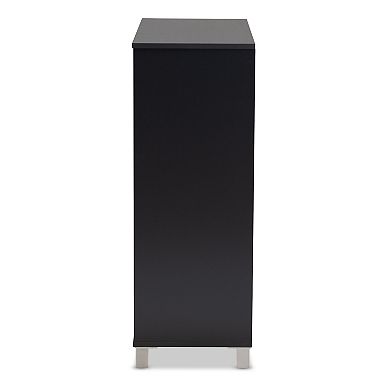 Baxton Studio Shirley Dark Gray Shoe Cabinet