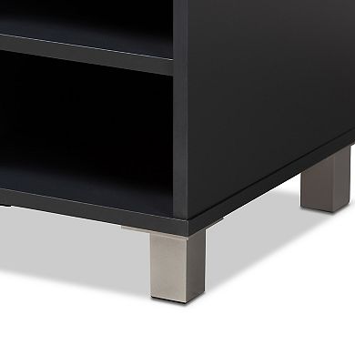 Baxton Studio Shirley Dark Gray Shoe Cabinet
