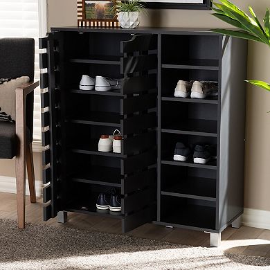 Baxton Studio Shirley Dark Gray Shoe Cabinet