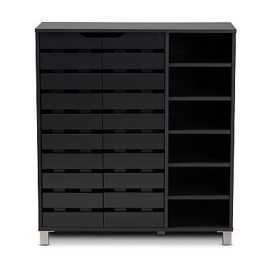 Baxton Studio Shirley Dark Gray Shoe Cabinet