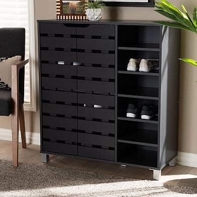 Baxton Studio Shirley Dark Gray Shoe Cabinet