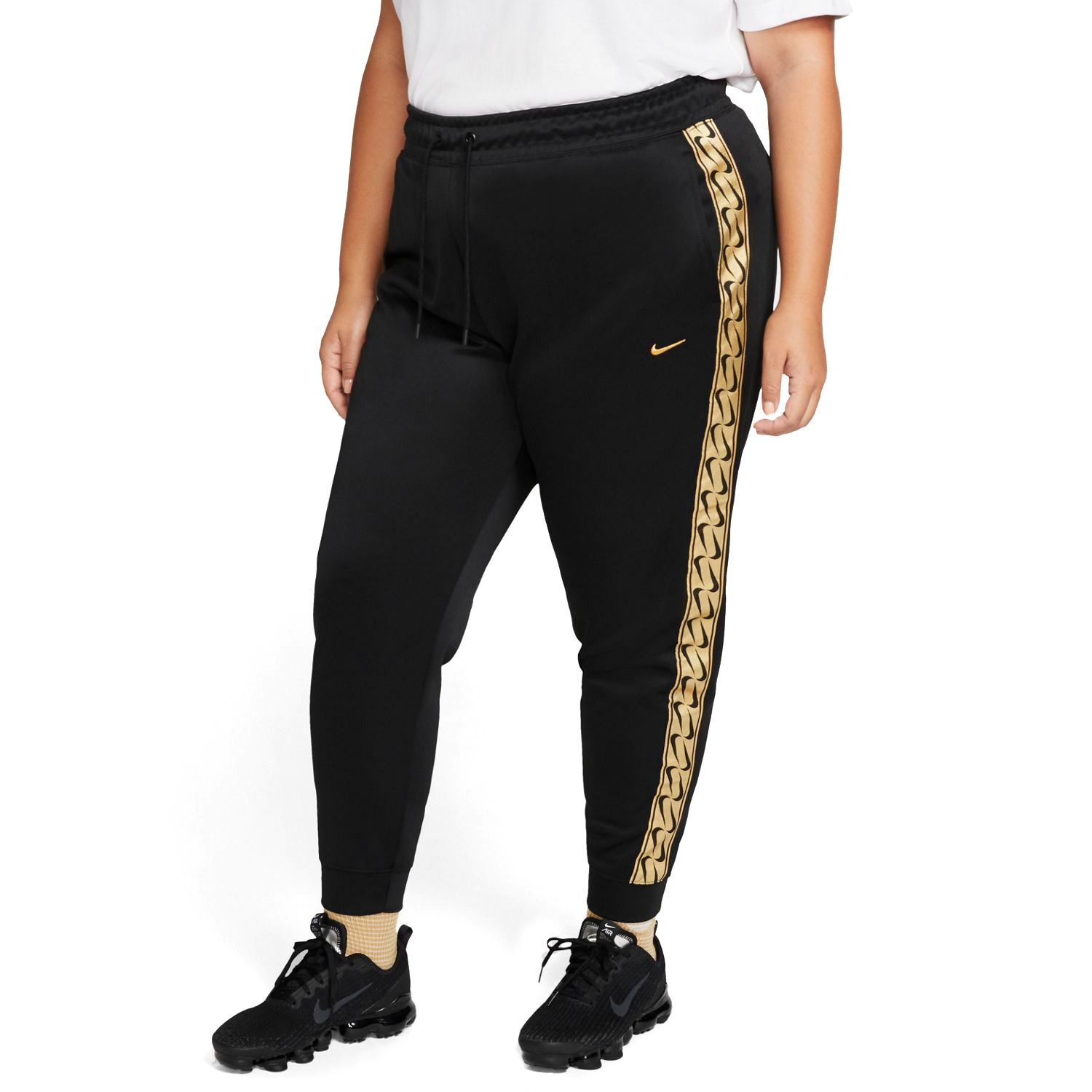 nike tracksuit womens black and gold