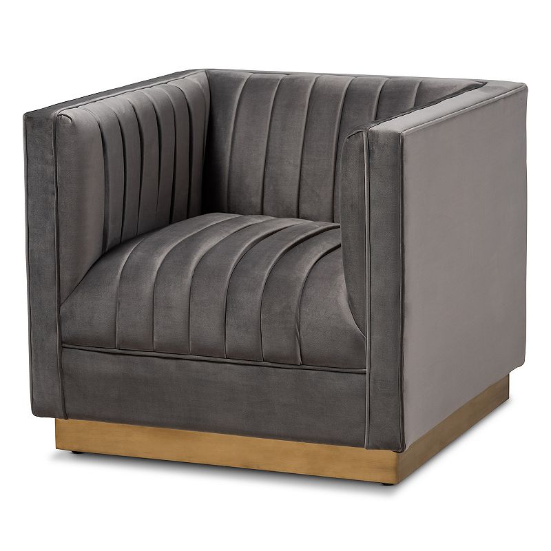 Baxton Studio Aveline Chair, Grey