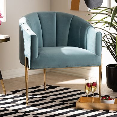 Baxton Studio Clarisse Blue Chair