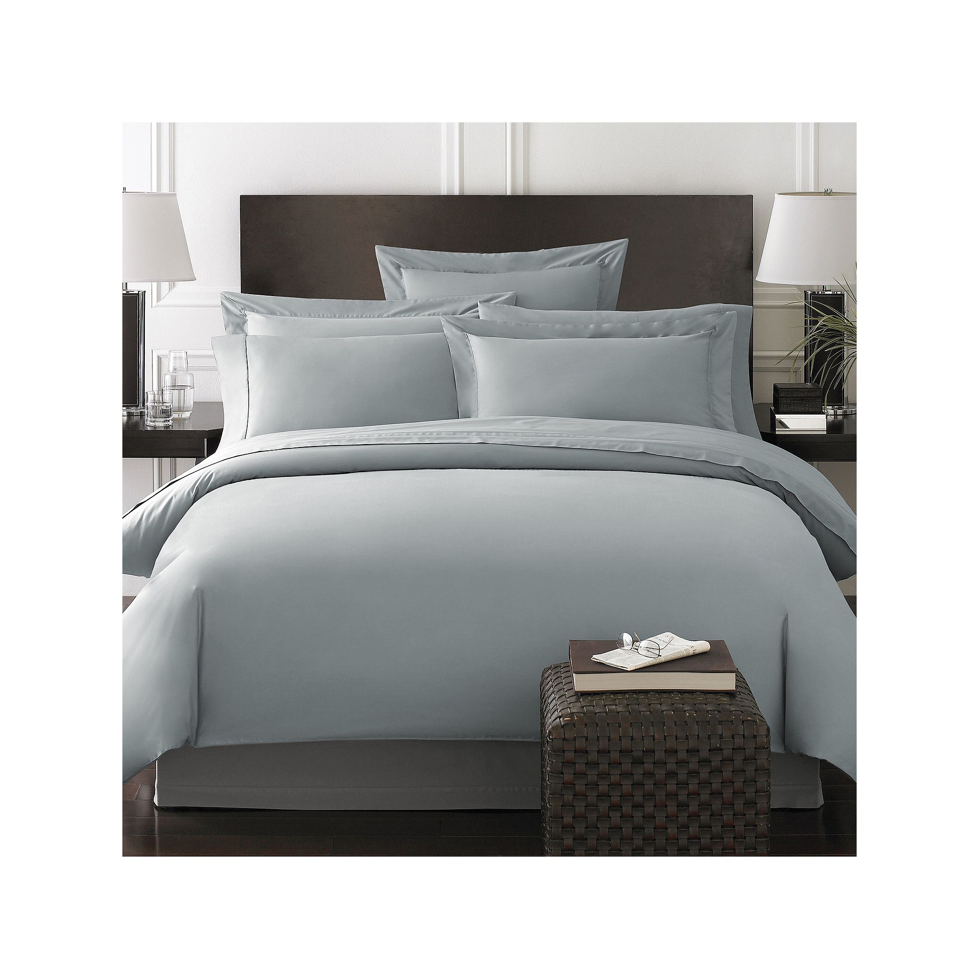 Cassadecor Sendai Duvet Cover Set with Shams, Silver Sage