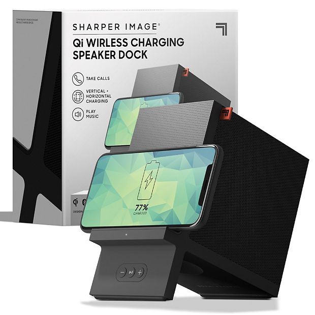 Sharper Image Wireless Charging Stand with 4-Inch Bluetooth Speaker