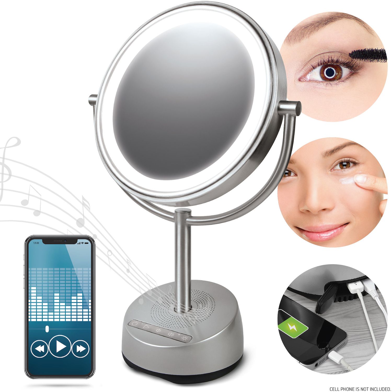 vanity mirror with bluetooth speaker