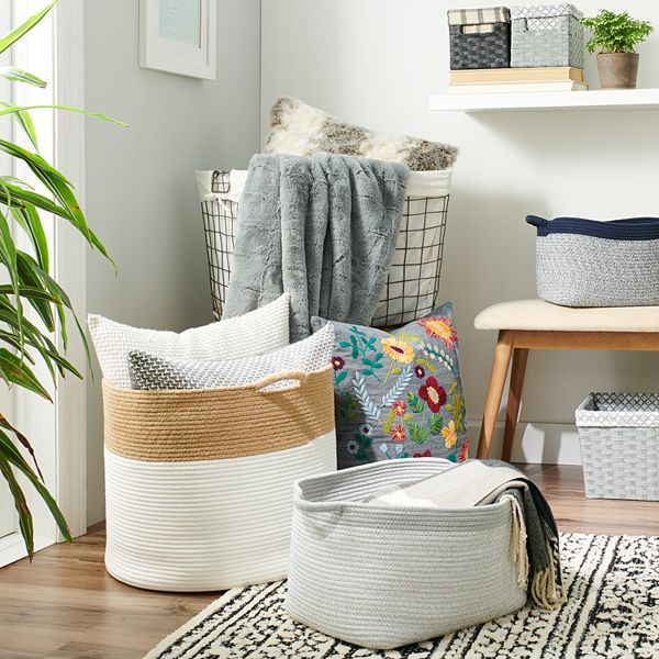 Basketville Coiled Rope Laundry Basket