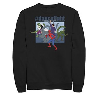 Men's Marvel Vintage Spider-Man #Dancefight Group Shot Fleece Graphic Top
