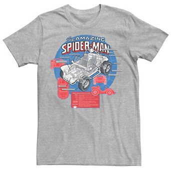 Men's Marvel The Amazing Spider-Man Vehicle Schematics Graphic Tee