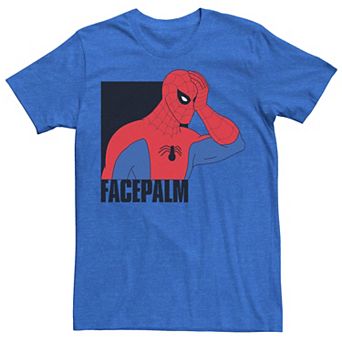 Men's Marvel Spider-Man Facepalm Vintage Portrait Graphic Tee
