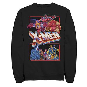 Men's X-Mens Arcade Characters Group Shot Panels Fleece Graphic Top