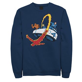 Men's Marvel Vintage Fantastic 4 Vehicle Fleece Graphic Top