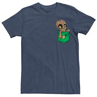 Men's Marvel Groot Kawaii In A Pocket Left Chest Graphic Tee