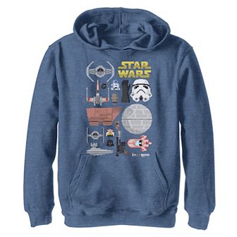 Boys 8-20 Star Wars 8-Bit Collage Retro Graphic Hoodie