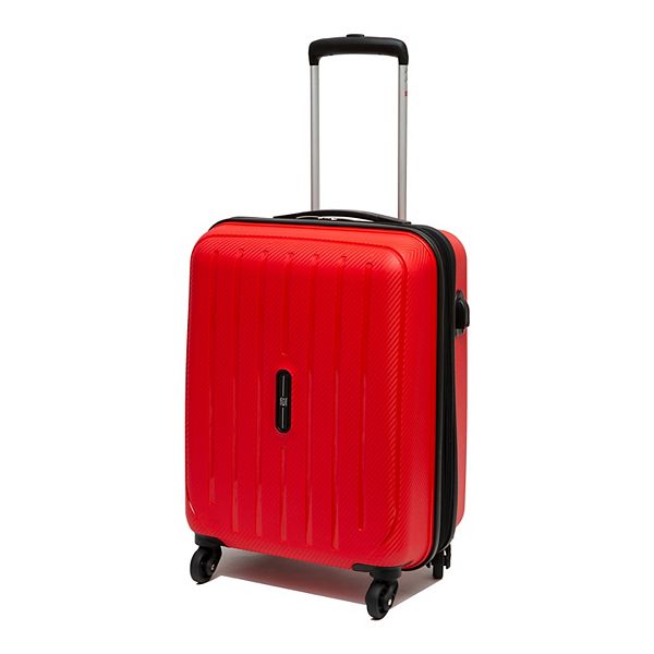 FUL Pure 21 Inch Carry-On Rolling Suitcase, Red