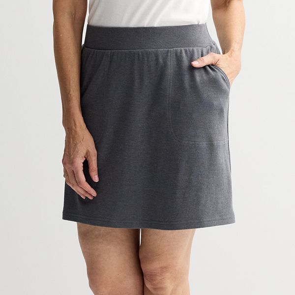 Women's Croft & Barrow® Easy Pull-On Skort - Coal Heather (X SMALL)