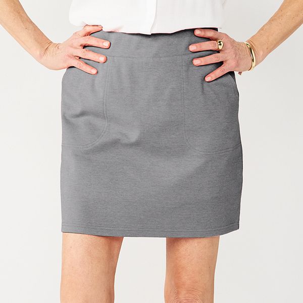 Women's Croft & Barrow® Easy Pull-On Skort - Gray Heather (XX LARGE)