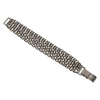 1928 Jet and Gold Chain Bracelet