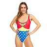 Women's UNDERCURRENT Wonder Woman Scoopneck One-Piece Swimsuit