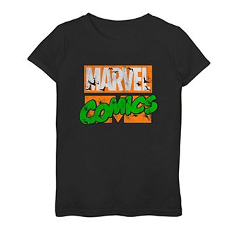 Girls 7-16 Marvel Comics Halloween Retro Logo Graphic Tee