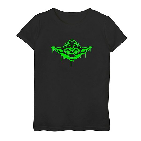 Girls 7-16 Star Wars Yoda Green Drip Graphic Tee