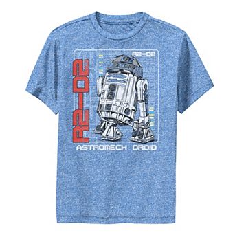 Boys 8-20 Star Wars R2-D2 Astromech Droid Blue Prints Graphic Performance Tee
