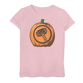 Girls 7-16 Marvel Thor Hammer Logo Pumpkin Tee