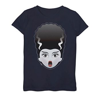 Girls 7-16 Universal Monsters Bride of Frankenstein Mask Graphic Tee