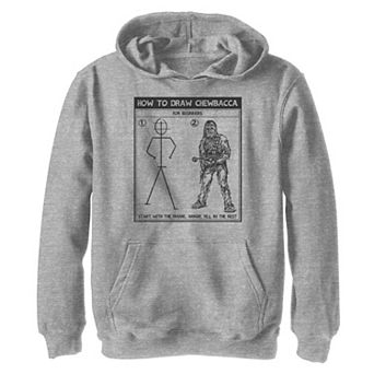 Boys 8-20 Star Wars How To Draw Chewbacca Graphic Hoodie