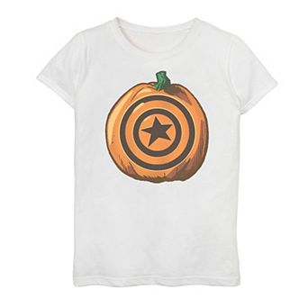 Girls 7-16 Marvel Captain America Pumpkin Logo Graphic Tee