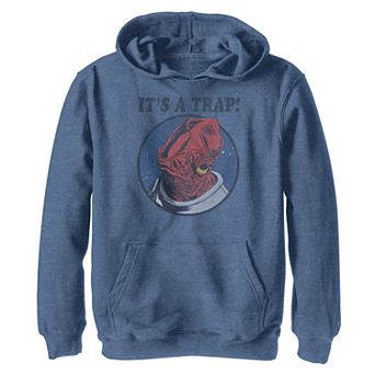 Boys 8-20 Star Wars Admiral Ackbar IT'S A TRAP! Quote Graphic Hoodie