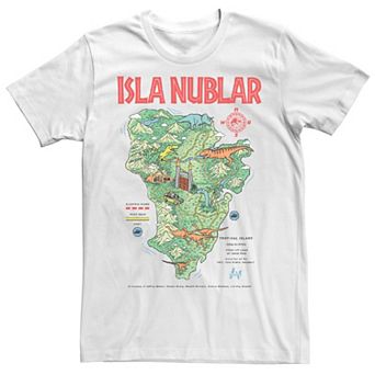 Men's Jurassic Park Island Guide Map Tee