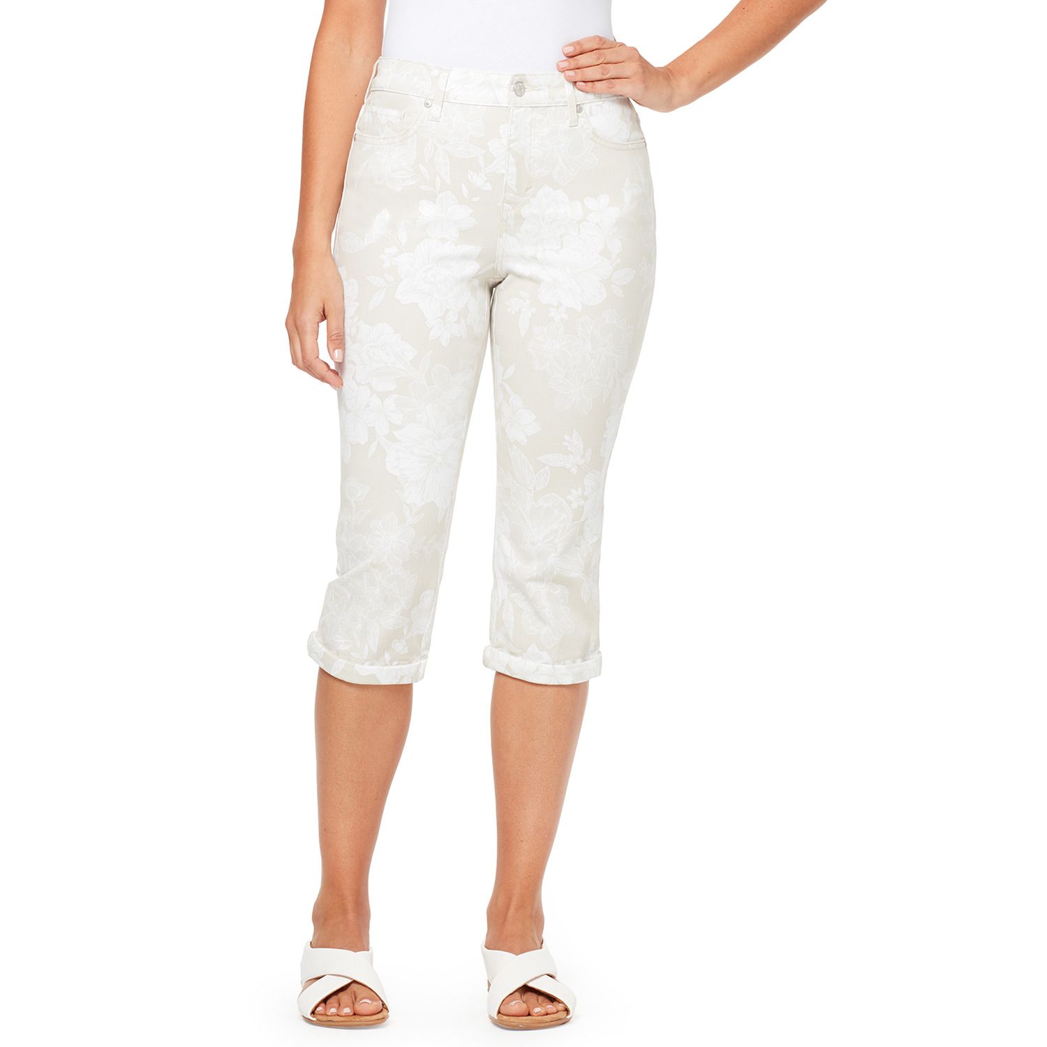 gloria vanderbilt cuffed utility capri