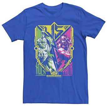Men's Marvel Thor Ragnarok Hulk VS Thor Abstract Poster Tee