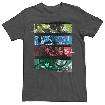 Men's Marvel Thor Ragnarok Good vs Evil Fight In Panels Tee