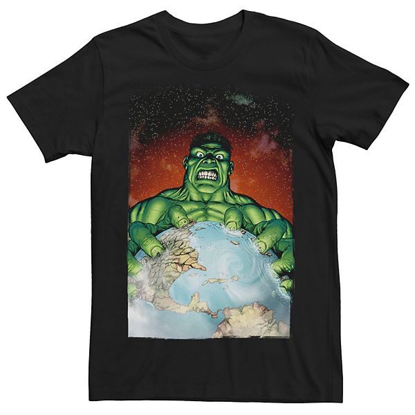 Men's Marvel Hulk Planet Destroyer Earth Grabbing Tee