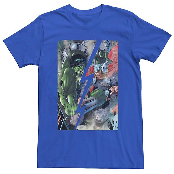 Men's Marvel Hulk vs Thor Split By Lightning Tee