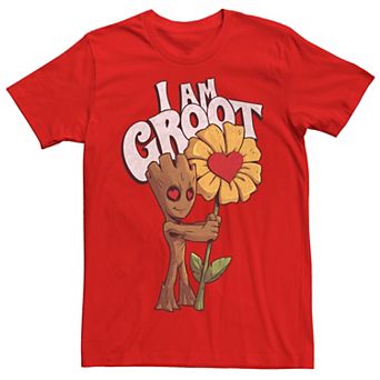Men's Marvel Guardians I Am Groot Daisy Flower Valentine's Tee
