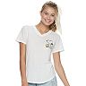 Juniors' Peanuts Snoopy & Woodstock High-Low V-Neck Graphic Tee